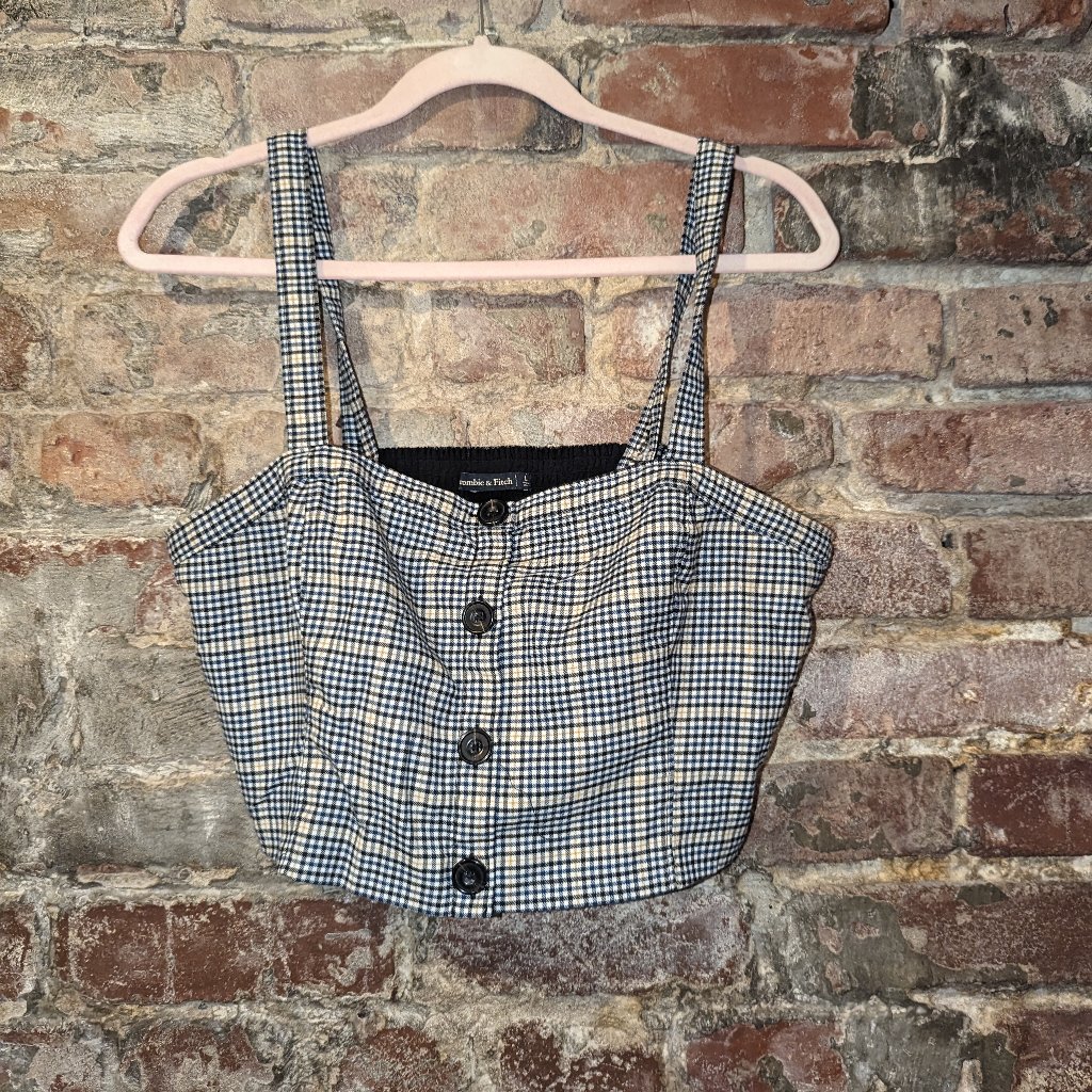 Abercrombie  Fitch Plaid Front Buttoned Top